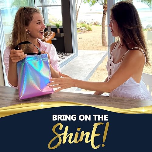 Miniatura 5 de Nush Nush Bolsas de regalo de fantasía  Juego de 12 bolsas reutilizables de arcoíris pastel con acabado iridiscente  Coloridas bolsas holográficas