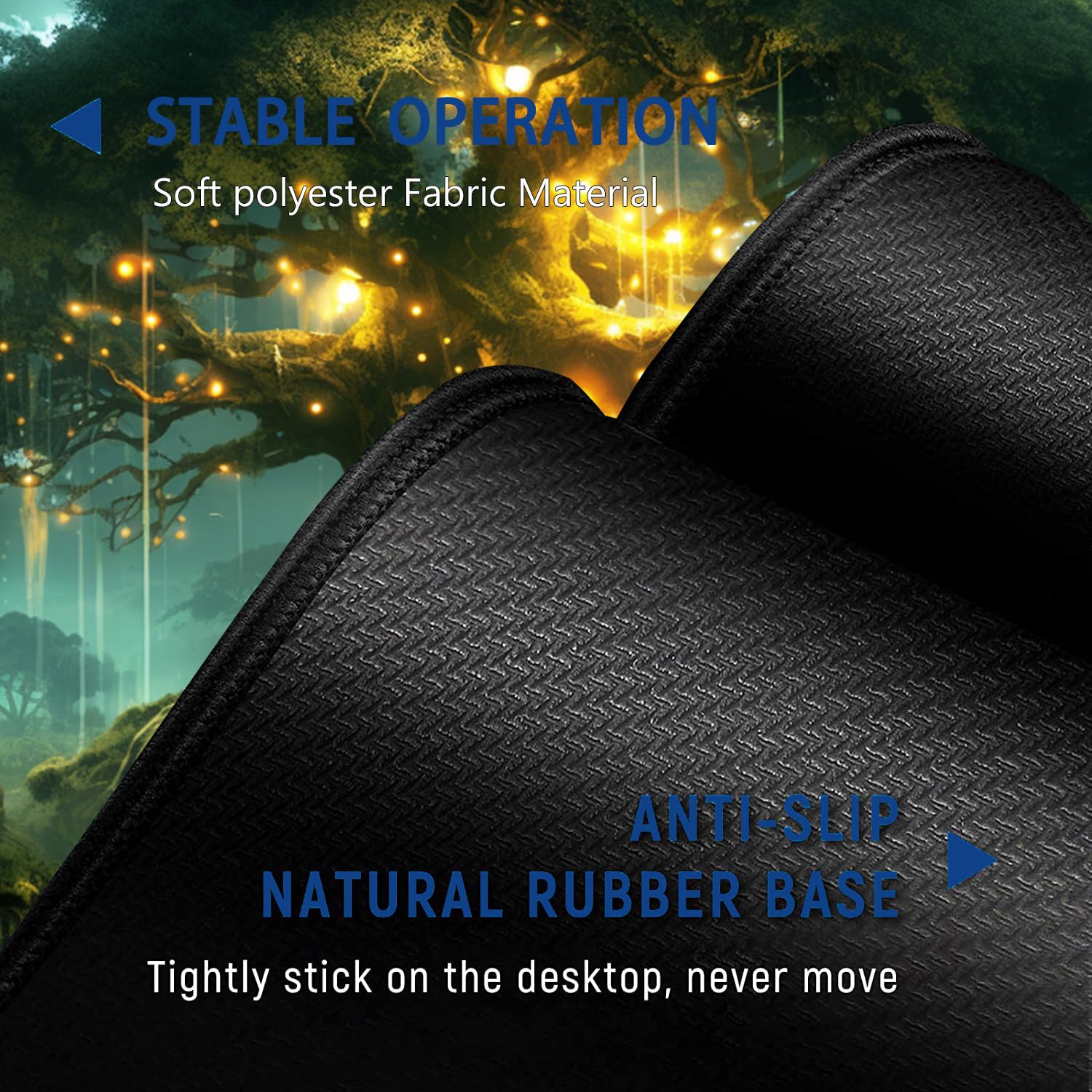 Großes Mauspad + Tastatur-Handgelenkauflage-Set, erweitertes Gaming-Mauspad (80 x 29 cm) mit rutschfestem Gummi, ergonomische Handgelenkauflage aus Memory-Schaum, Baum-des-Lebens-Muster