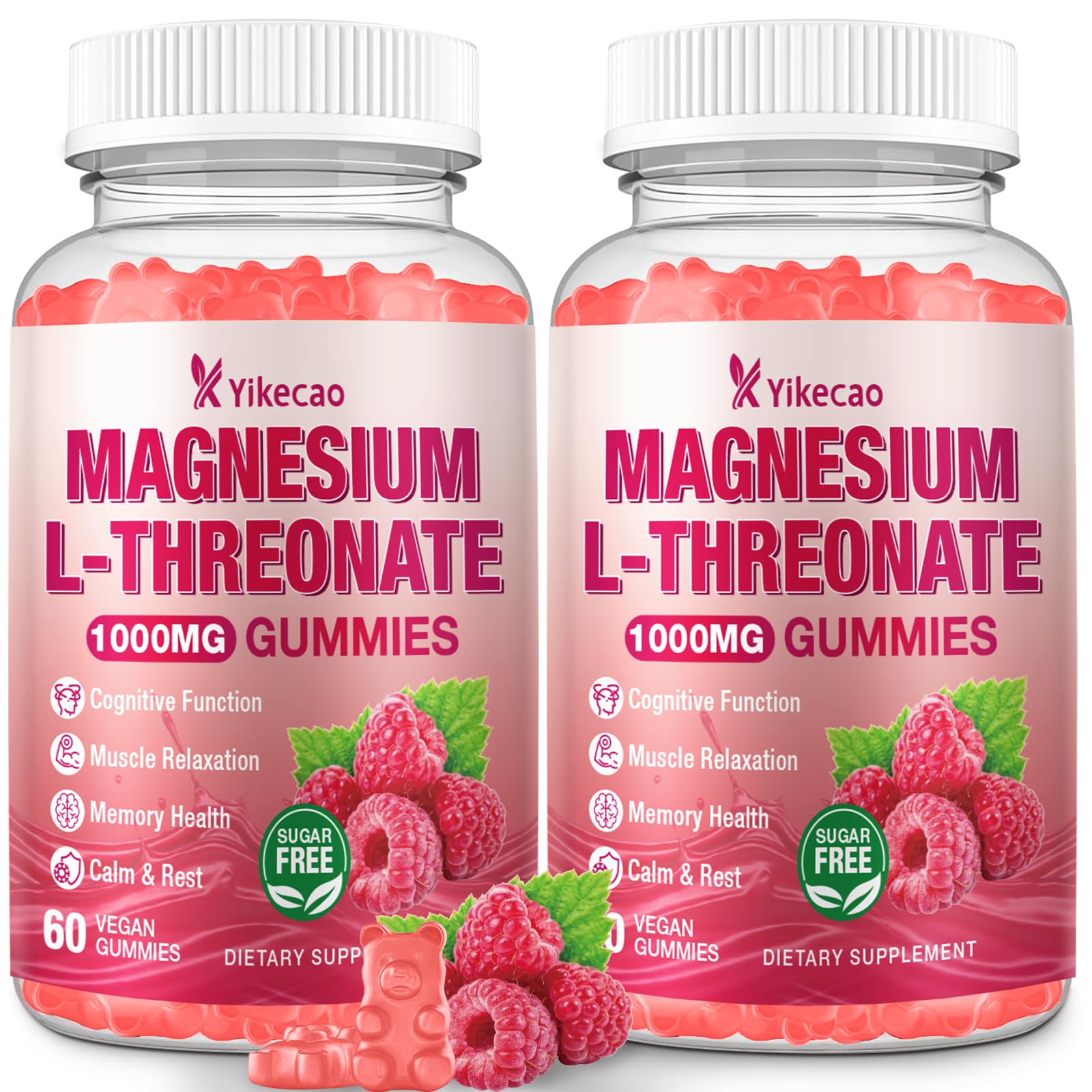 Yikecao 2-Pack Magnesium L-Threonate Gummies