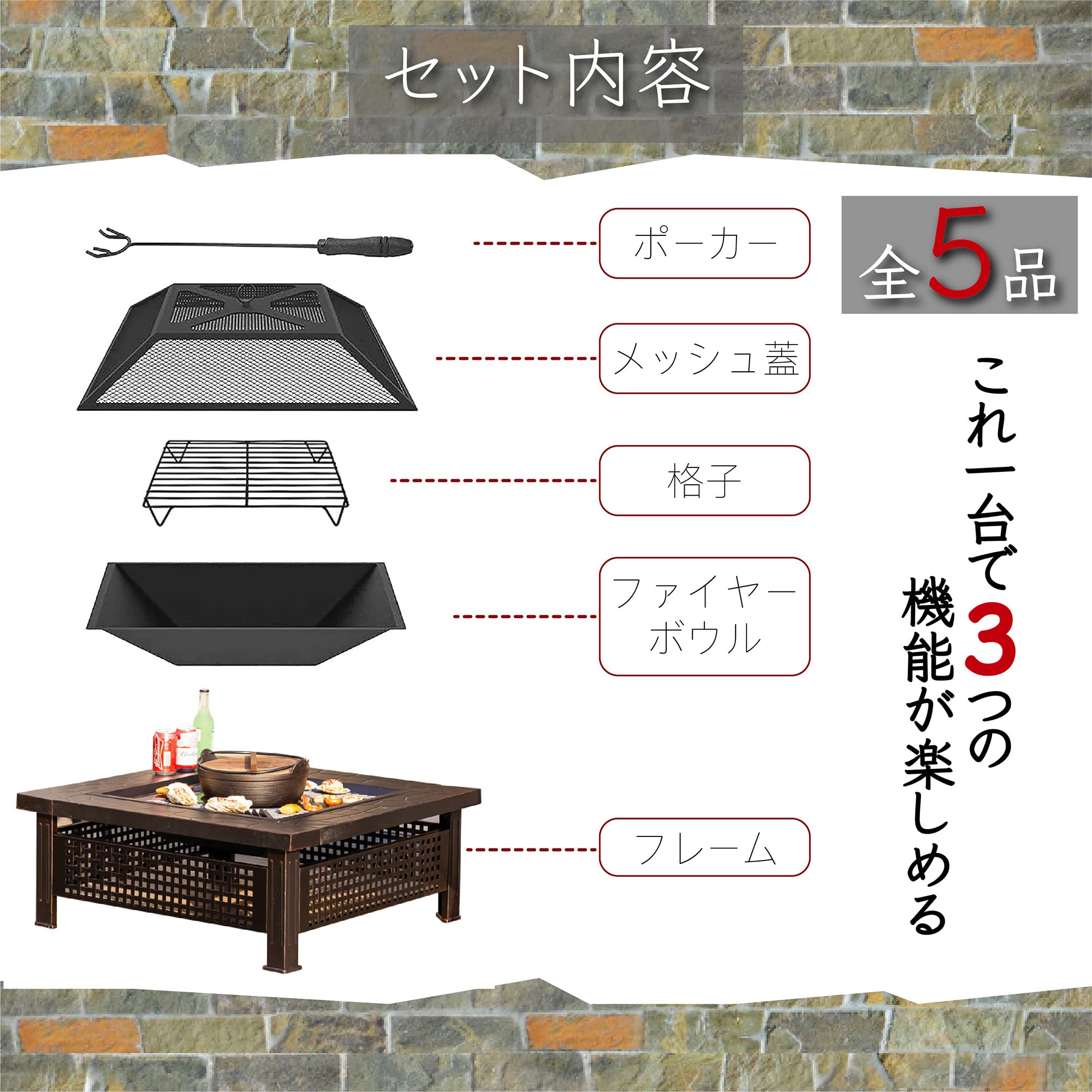 Amazon.co.jp: johnlife ファイヤーピット 焚き火台 バーベキュー 