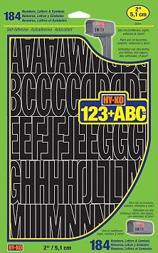 Hy-Ko Die Cut Packaged Numbers & Letters, DIY Address Number Stickers for Deliveries and Navigation, Self-Adhesive House Decals for Siding, Door, Mailboxes