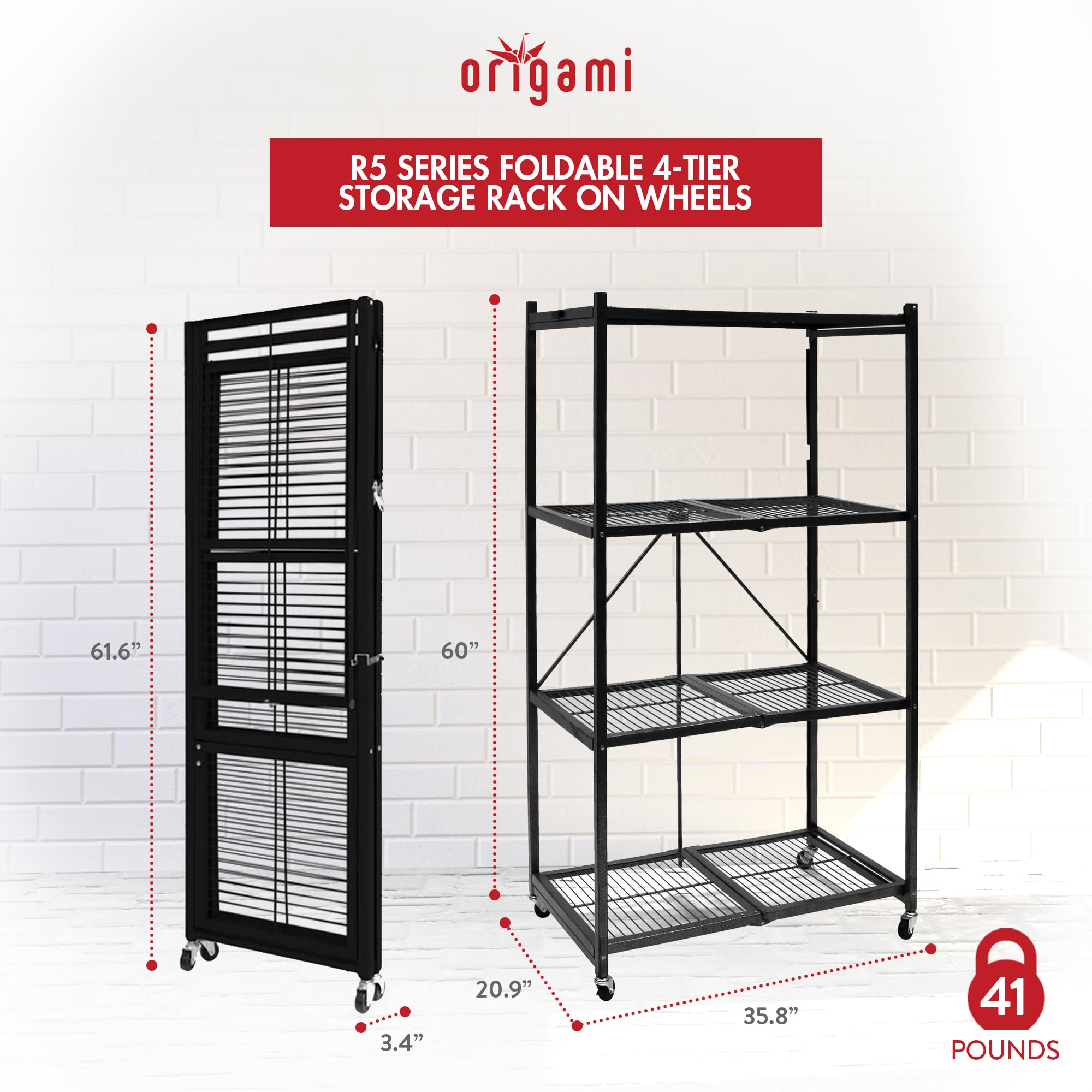 Amazon.com: Origami 2 Pack 4 Tier Foldable Metal Garage Storage