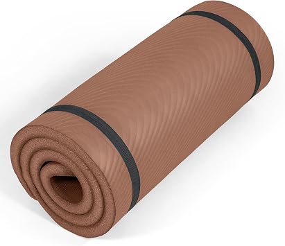 Tone Fitness 1-Inch Thick Yoga Mat | High-Density, Non-slip Exercise Mat with Carrying Strap for Yoga, Pilates, Home Gym Workouts | Multiple Options