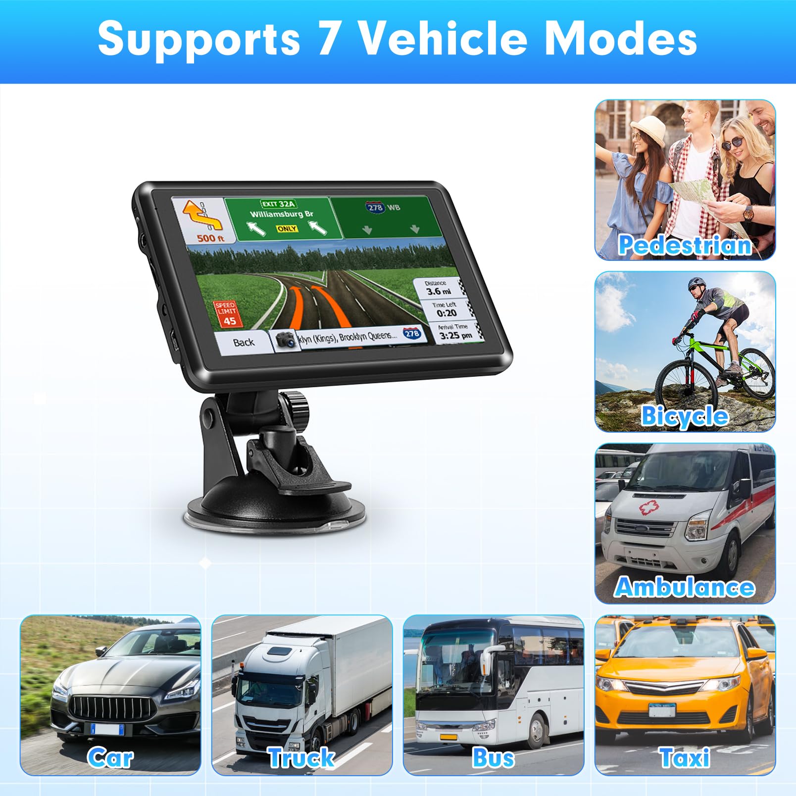 9 Zoll GPS Navigation Auto LKW, Tragbares Navigationsgerät | mit Europa Offline-Karten, Lebenslange Kostenlose Kartenupdates, Sprachführung, FM-Transmitter, Touchscreen, POI Suche