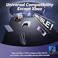 Vista 7 de NUBWO G06 - Audífonos inalámbricos para videojuegos con micrófono para PS5, PS4, PC, Mac, 3-en-1, inalámbricos 2.4GHz para PlayStation, modo Naranja