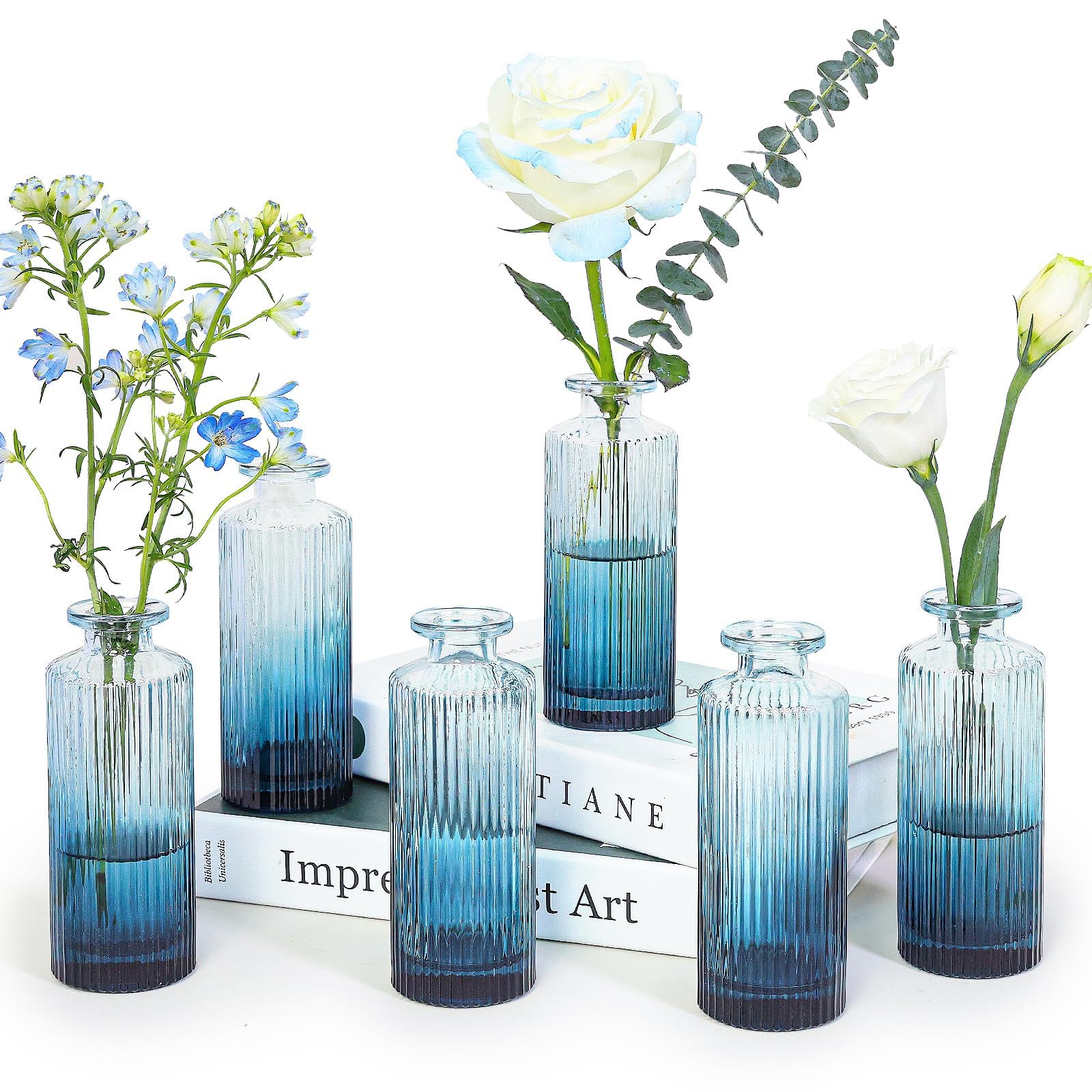 Floreros vintage de cristal decorativos para mesas de comedor y salones modernos