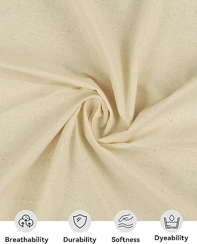 Miniatura 9 de HOTGODEN Peso medio 100% muselina de algodón tela 63 pulgadas x 10 yardas blanqueado muselina material de tela de lino para material de costura ropa