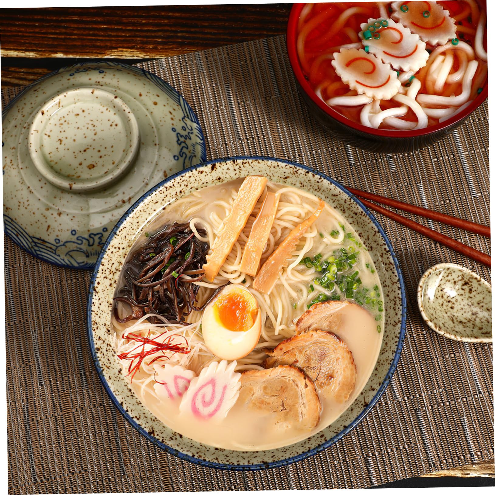 1satz Ramen Nudel Schüssel Set Keramik Mit Deckel Essstäbchen Und Für Ramen Suppen Und Design Für Familie Und Gäste