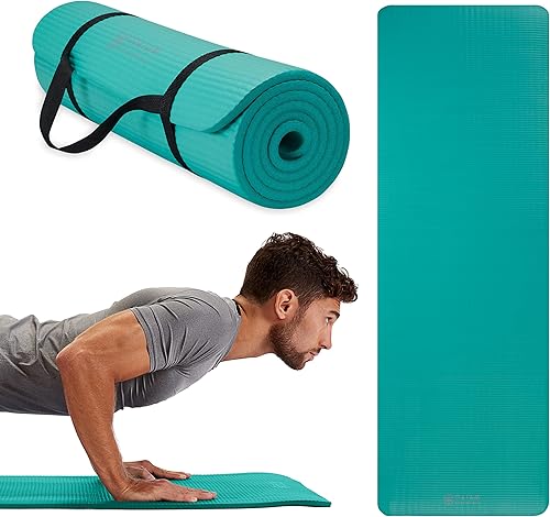 Gaiam Essentials - Tapete de yoga grueso para fitness y ejercicio con correa de transporte para esterilla de yoga de fácil ajuste 72 pulgadas de Gaiam Essentials - Tapete de yoga grueso para fitness y ejercicio con correa de transporte para esterilla de yoga de fácil ajuste 72 pulgadas de
