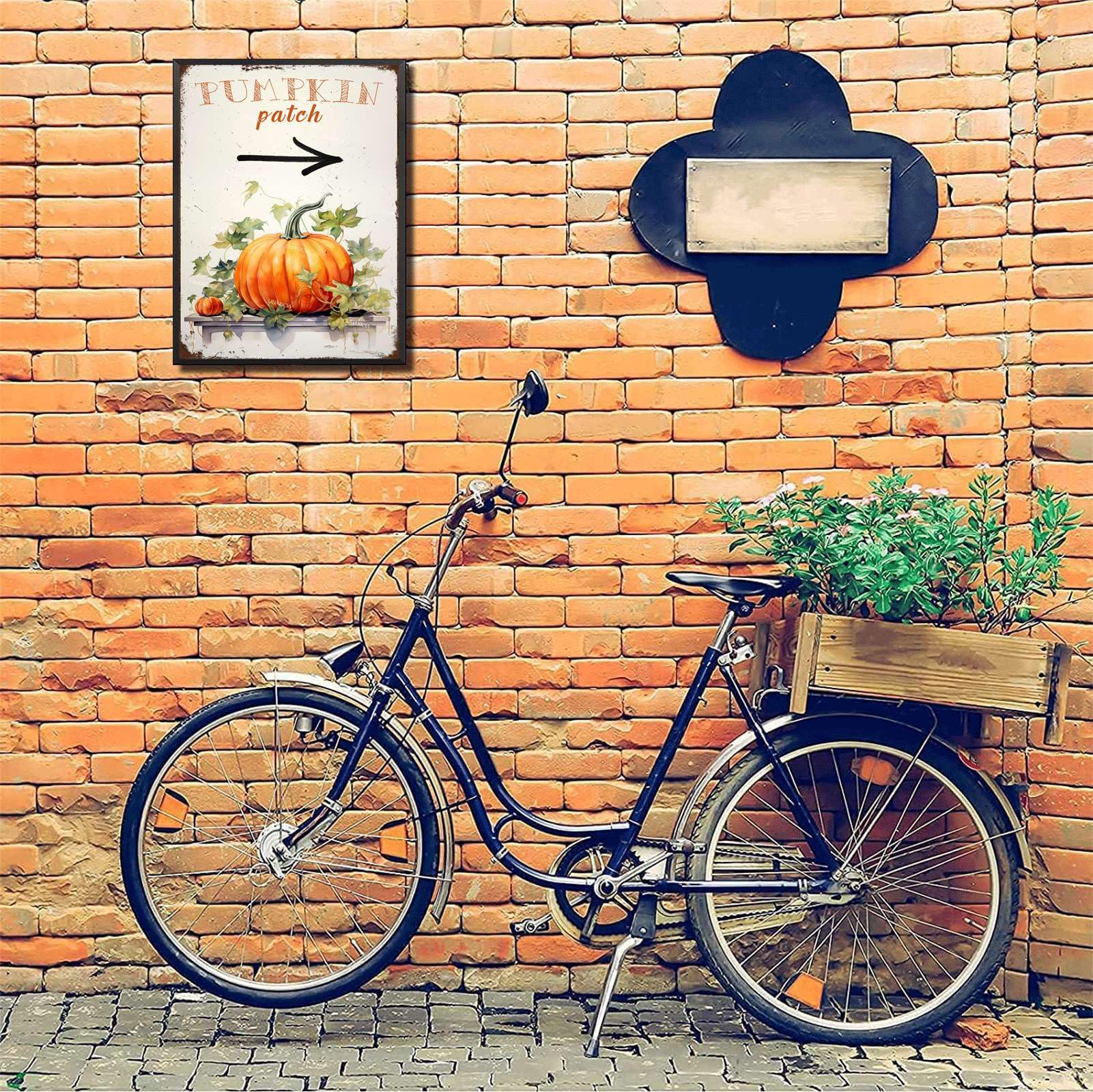 Art Decoration Pumpkins Fall Garden Decorative Country Rustic Tin...