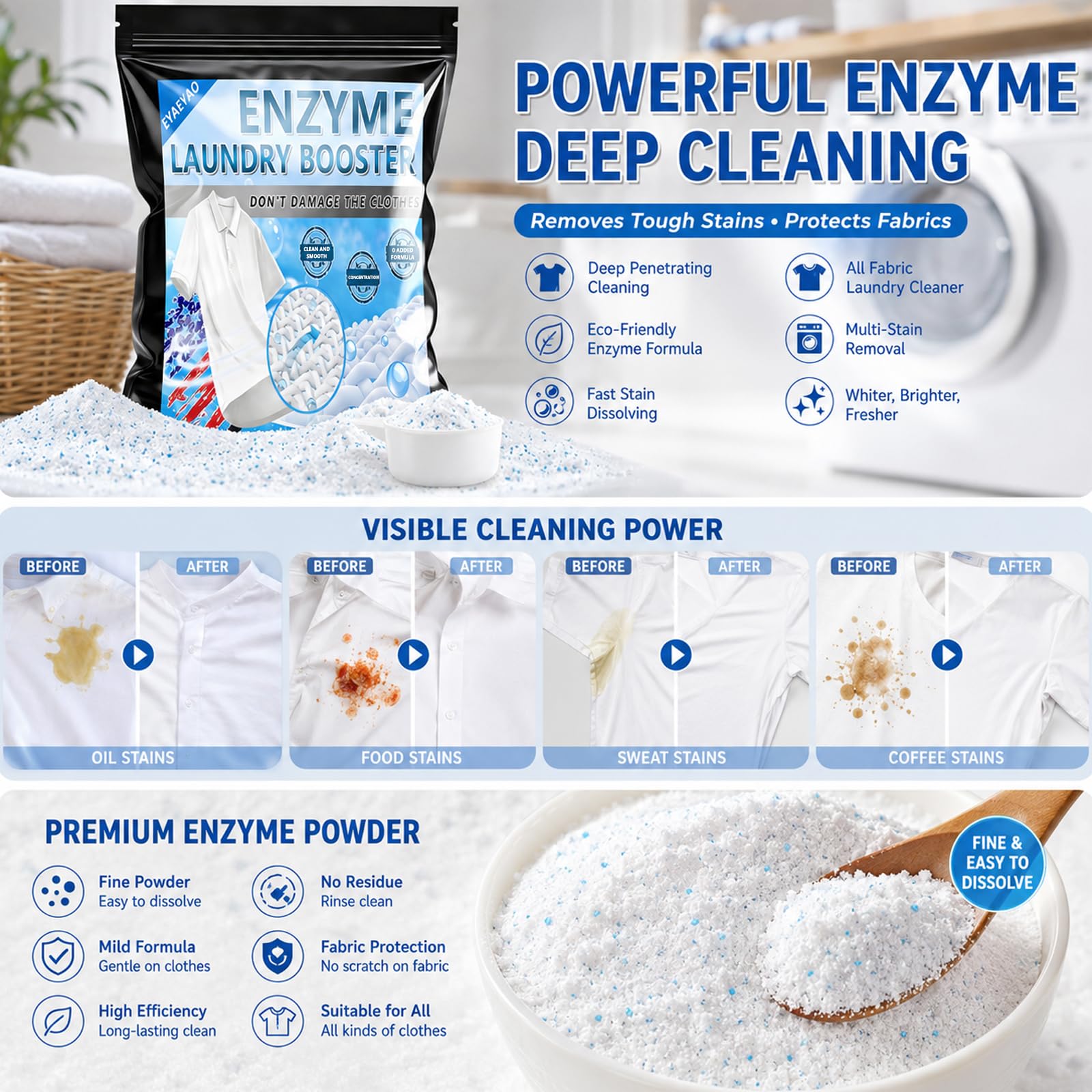 Amazon.com: Bio Enzyme Laundry Booster Powder - Ultra-Concentrated