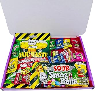 American Warheads Sour Sweets Gift Box Hamper Toxic Waste Hard Candy Extreme Sour Challenge