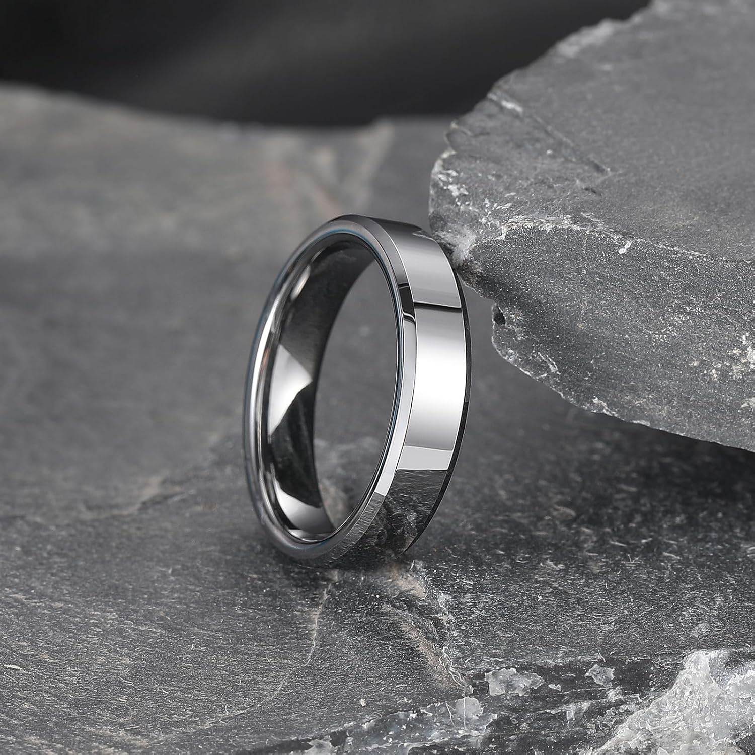 King Will BASIC Men Women 4mm/5mm/6mm/7mm/8mm Tungsten Rings Polished Wedding Band Engagement Anniversary Band Comfort Fit - Image 3