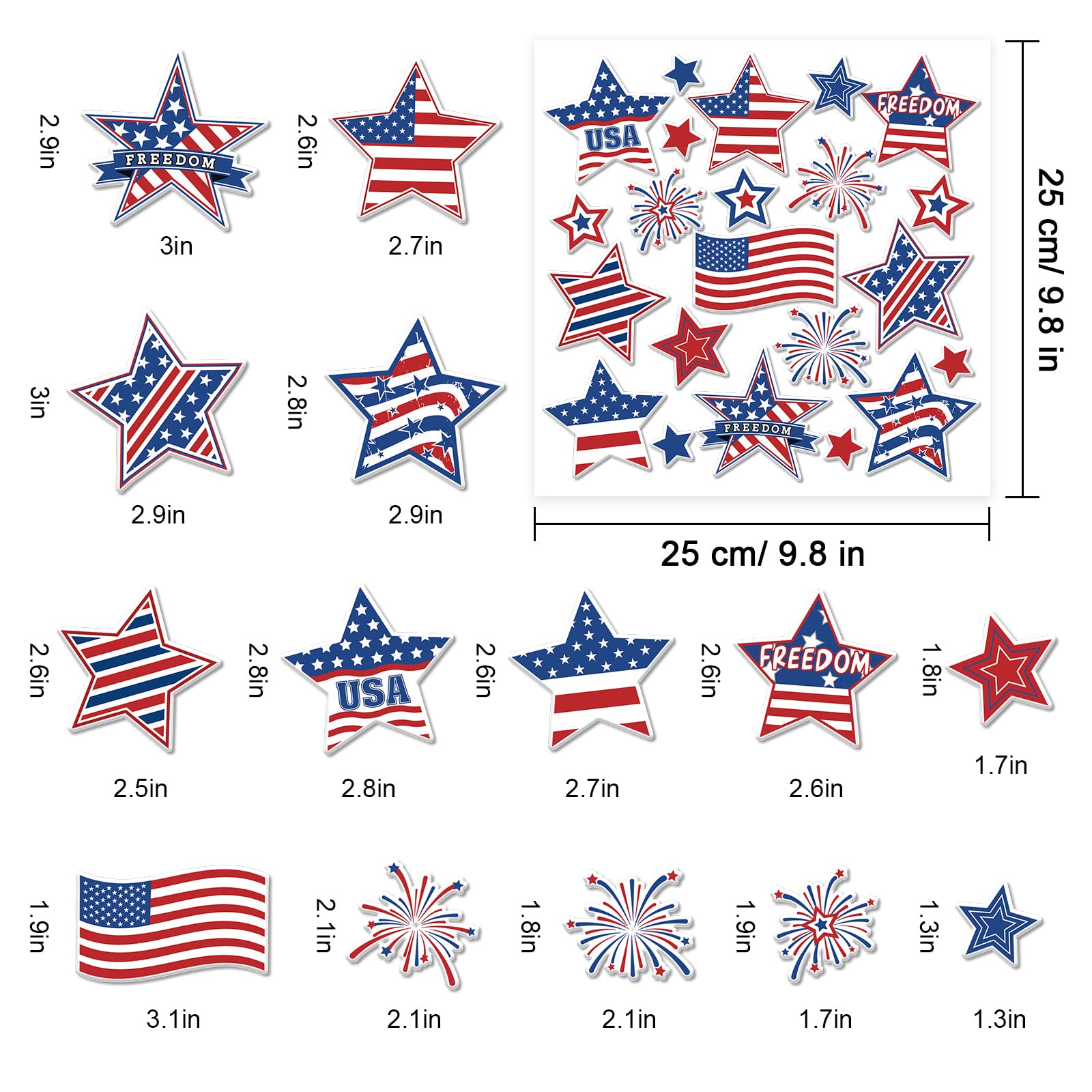 Adesivi Star And Stripes USA Military - 6 Taglie, 21 Colori, Per - Foto 5