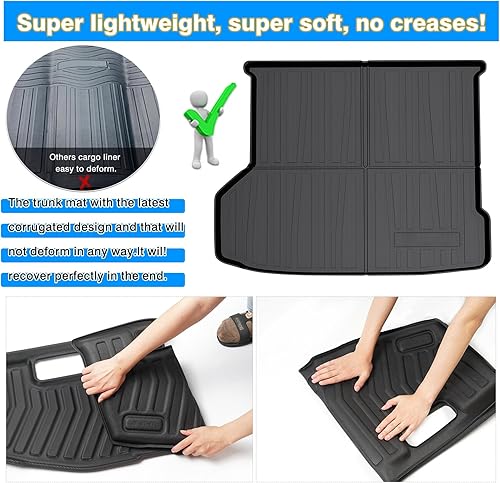 Vista 136 de Powerty Alfombrilla de maletero para Honda Pilot 2016-2021 2022, alfombrillas de carga TPE para todo tipo de clima, forro de carga para asiento