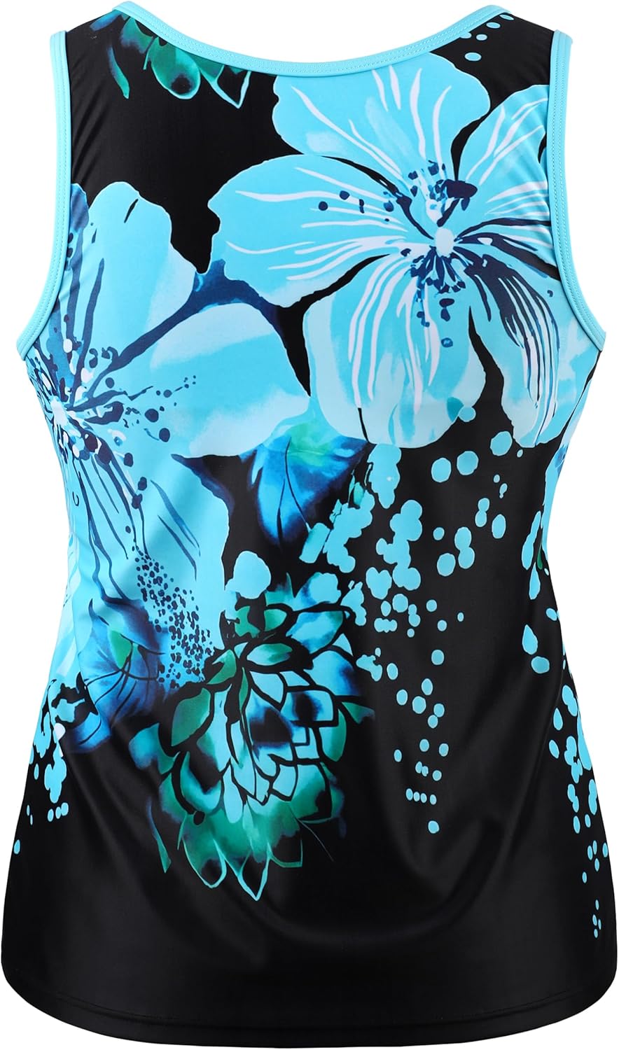 Firpearl Women's Tankini Top Only Tummy Control Swimsuits Top Modest Bathing Suit Swim Tank Top No Bottom