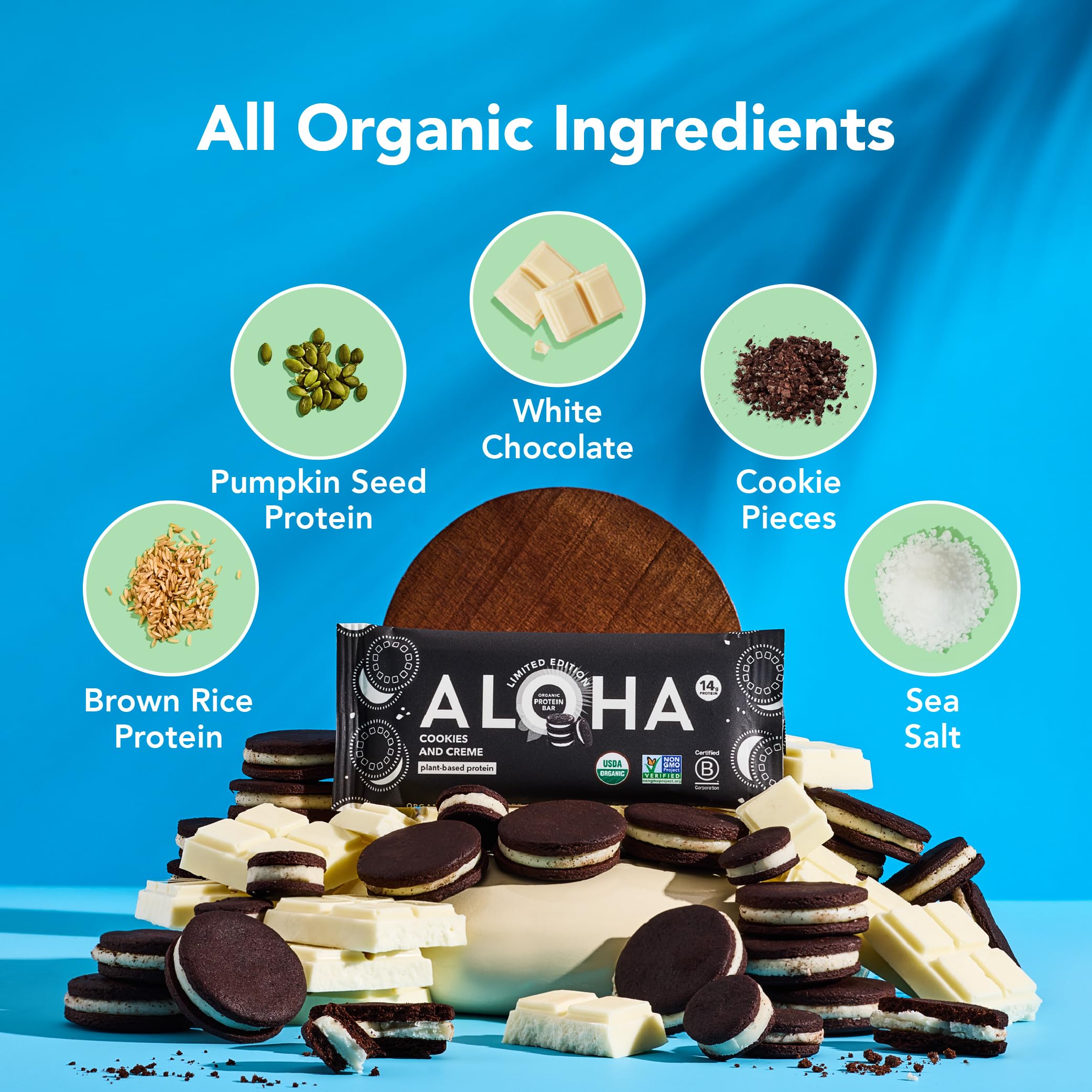 Amazon.com: ALOHA Organic Plant Based Protein Bars - Cookies and