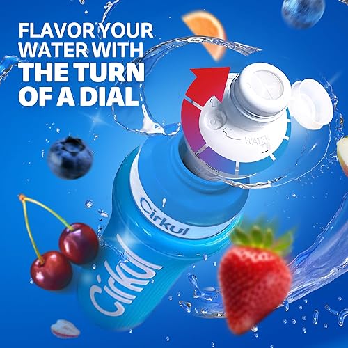 Miniatura 5 de Cirkul Botella de agua de acero inoxidable Blue Grip y tapa deportiva, duradera, aislada, agarre protector, a prueba de fugas y resistente con