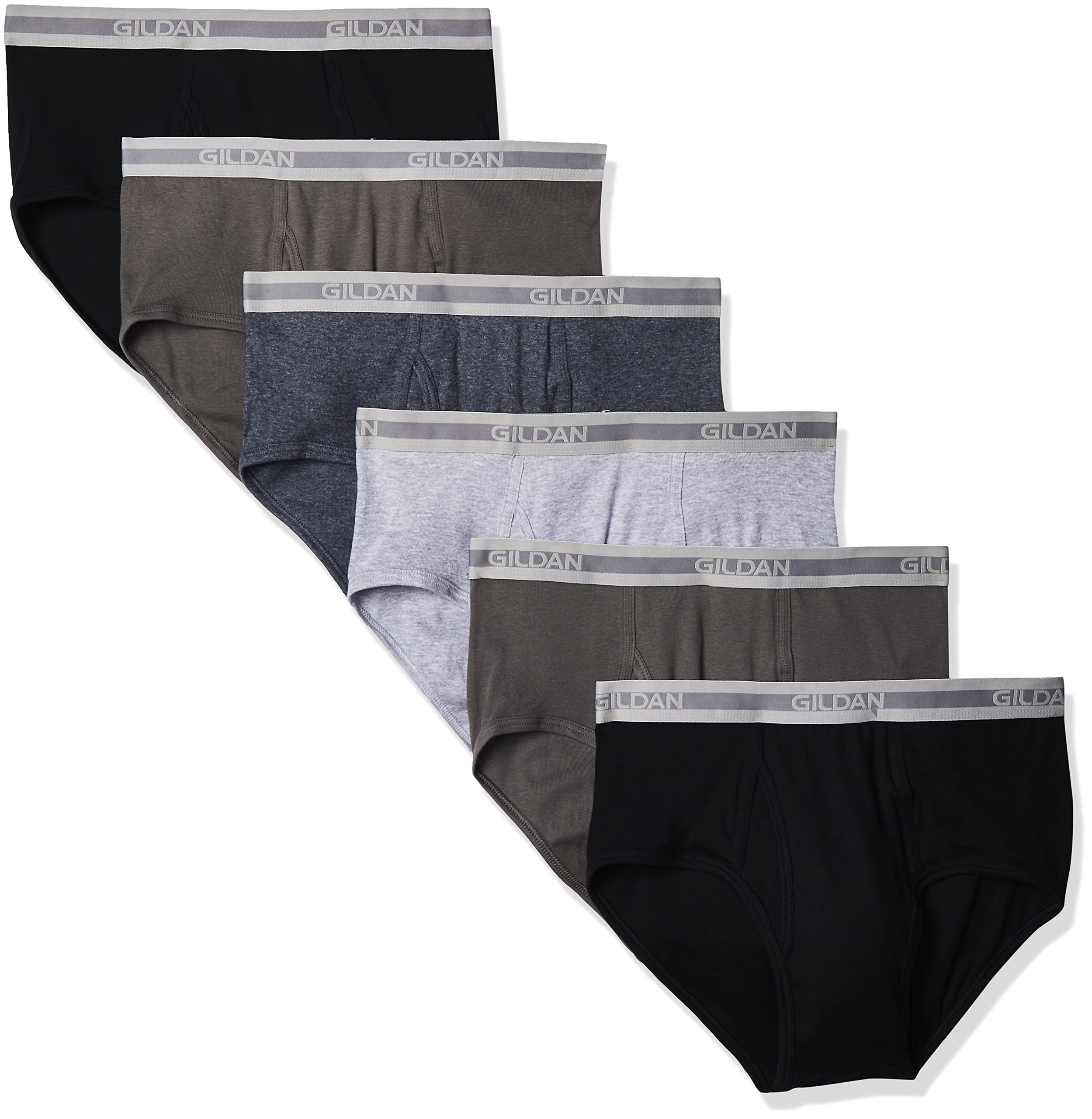 Men's Brief 5-Pack Underwear, Grey/ Black, XX-Large