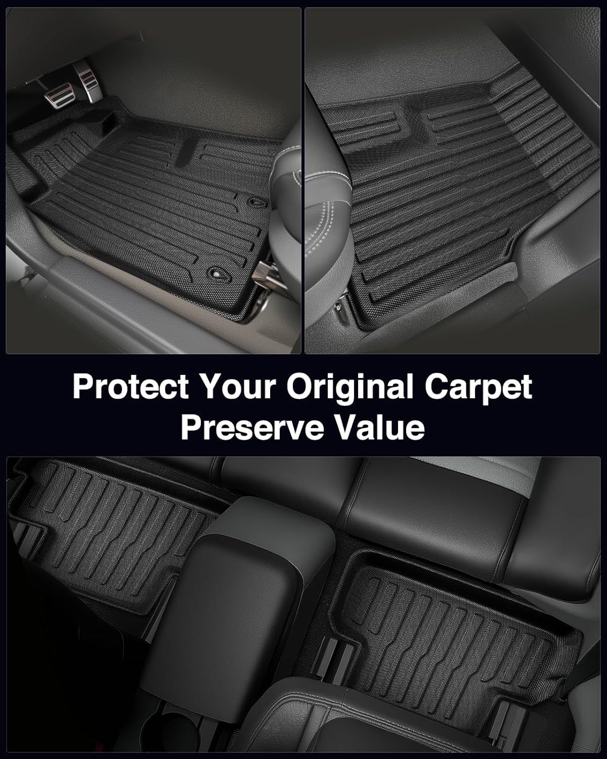 CreekT® Floor Mats & Cargo Liner for Ford Mustang 2010-2014 (Only Fits Coupe, Without Subwoofer in The Trunk) All Weather Rubber Floor Mats for Ford Mustang Accessories 2010 2011 2012 2013 2014(5 PCS)