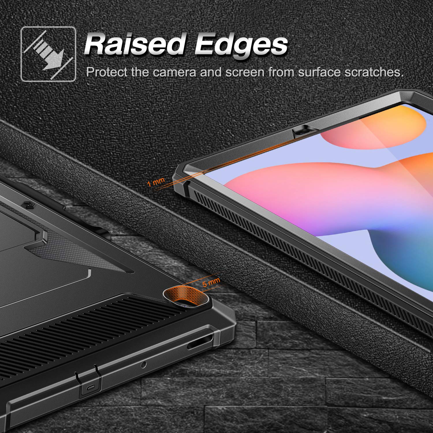 Fintie etui odporne na wstrząsy do Samsung Galaxy Tab S6 Lite 2022/2020 10,4 cala, wytrzymałe etui z podpórką i wbudowanym ochraniaczem ekranu do Galaxy Tab S6 Lite, czarne