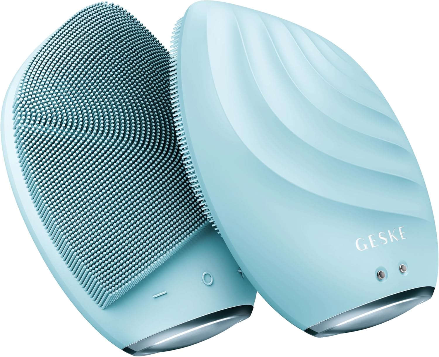 GESKE SmartAppGuided Sonic Facial Brush 5 in 1 | Vibrating Electric Cleansing Brush | Soft Silicone | Professional Cleanser | Skin Exfoliator | Face Massager