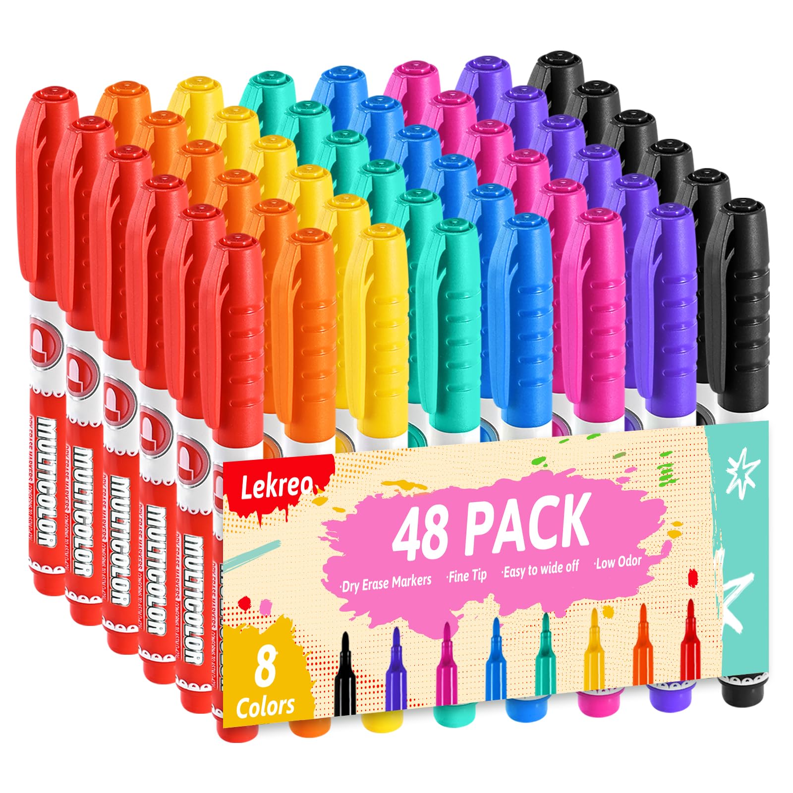 Dry Erase Markers Fine Tip Whiteboard Marker Low Odor Dry Marker Fine Point Markers are pecfect for Whiteboard