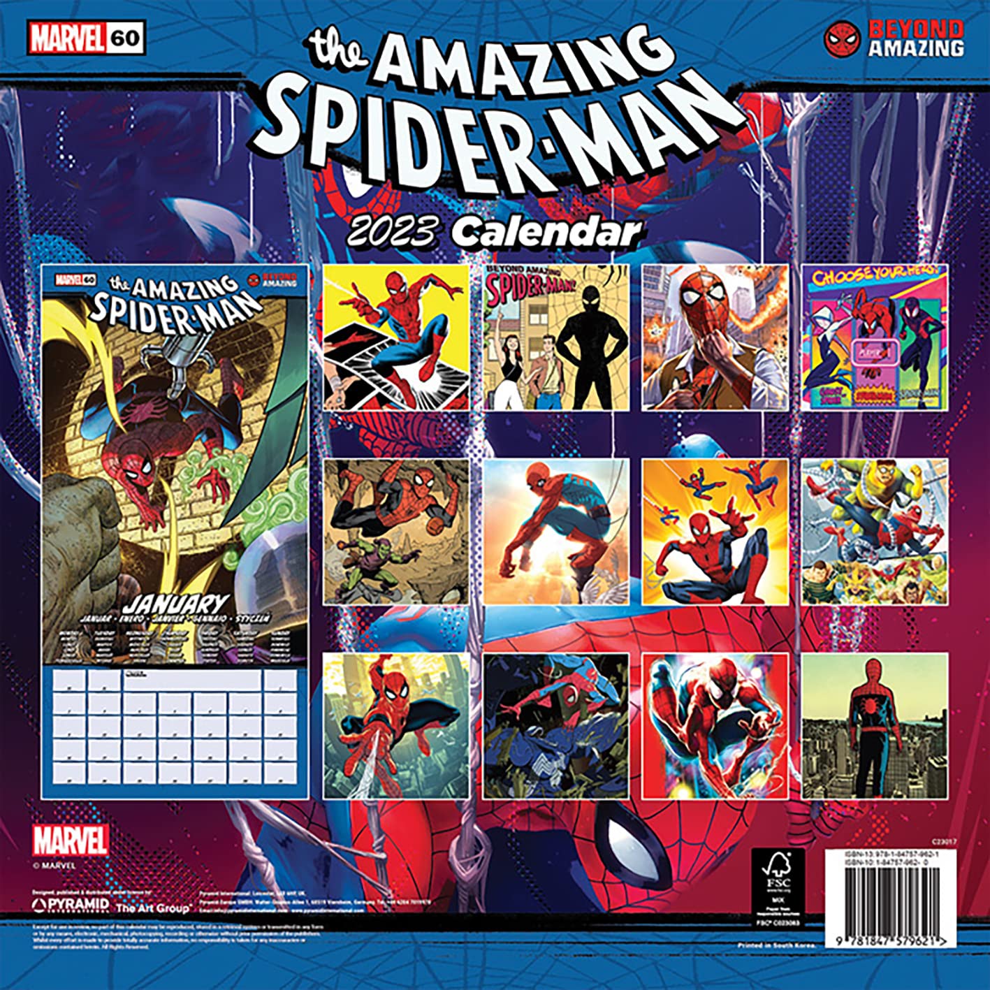 Amazon.co.jp: スパイダーマン 2023 正方形 壁掛けカレンダー