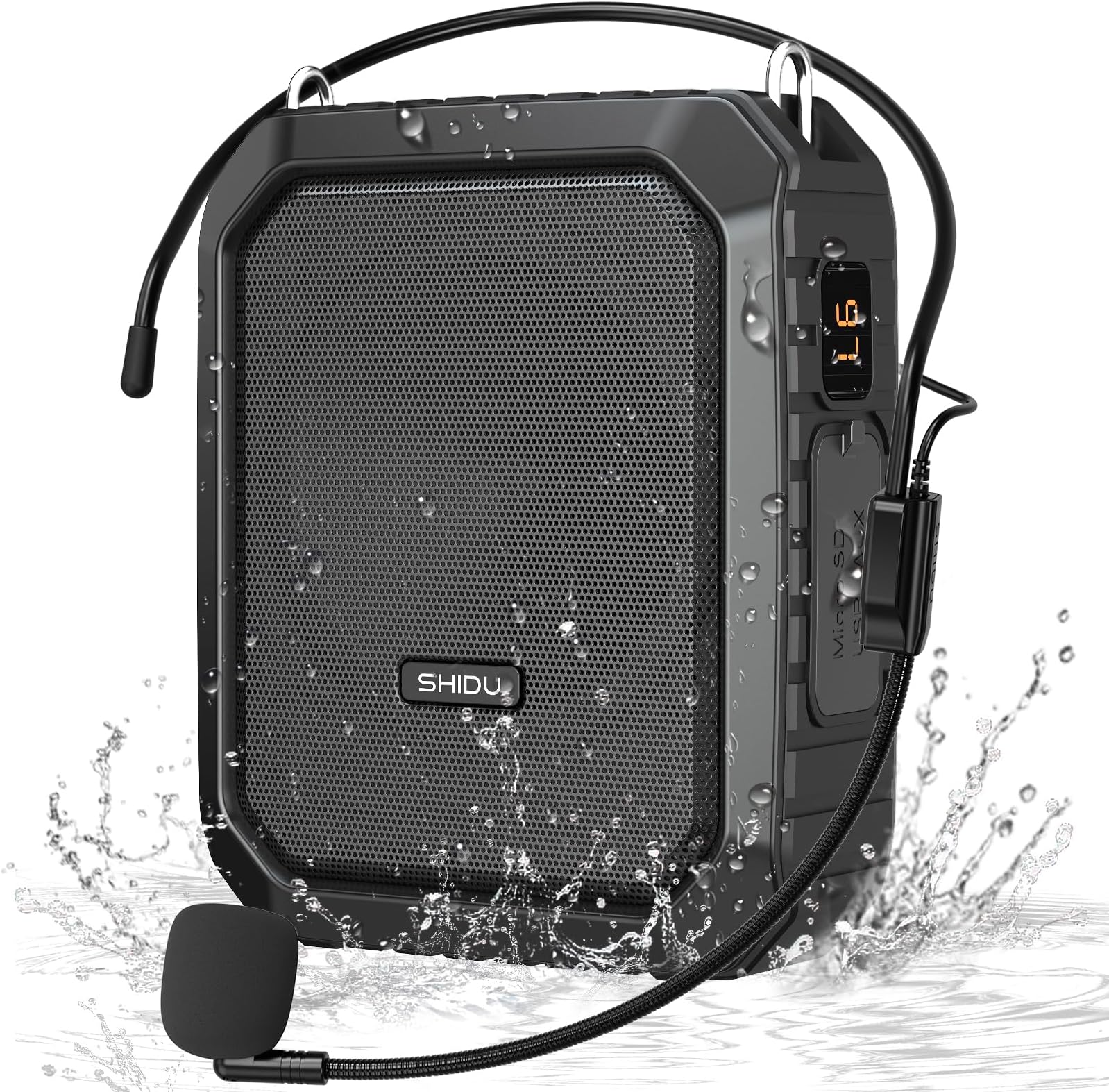 Voice Amplifier, Wireless Voice Amplifier 10W Rechargeable Portable PA System Speaker with UHF Wireless Microphone Headset Support MP3 Play for Teachers, Yoga, Tour Guides, Outdoor Trainers