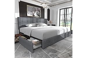 Allewie Upholstered King Size Platform Bed Frame