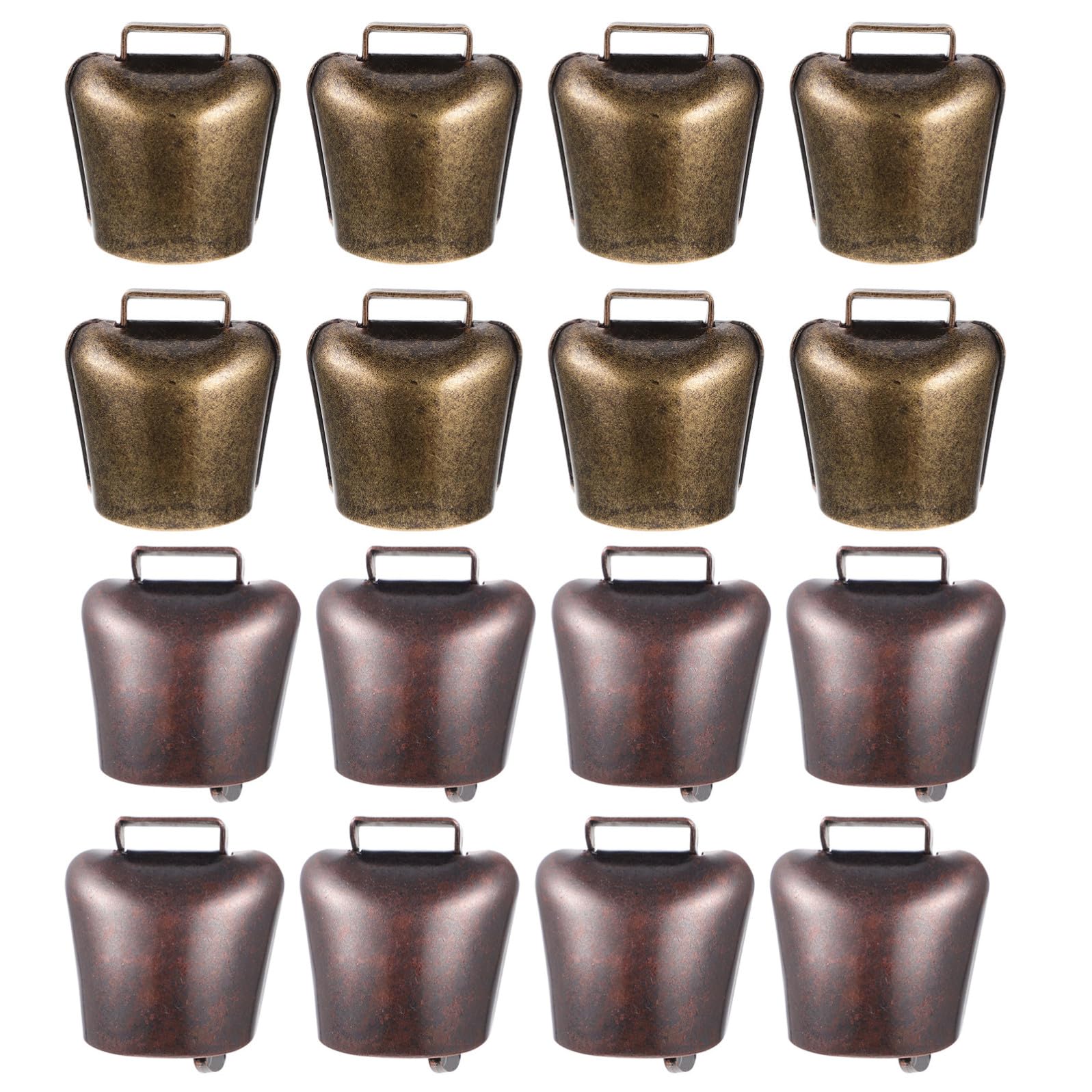 16 Pezzi Campanelle in Rame per Bovini e Pecore Campane da Fattoria Resistenti Suono Forte e Design Elegante Leggero per Agricoltura Colore Casuale