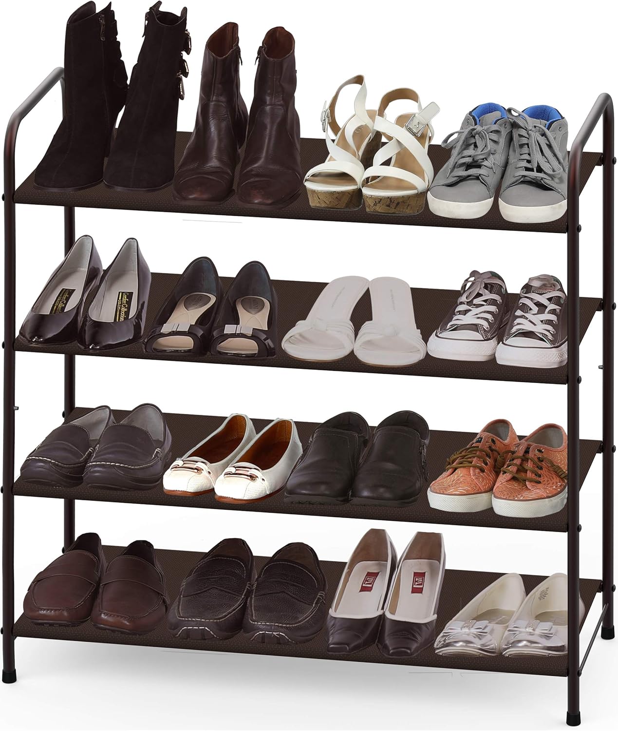 Condition photo showing Good Condition for Simple Houseware 4-Tier Shoe Rack Storage Organizer, Bronze