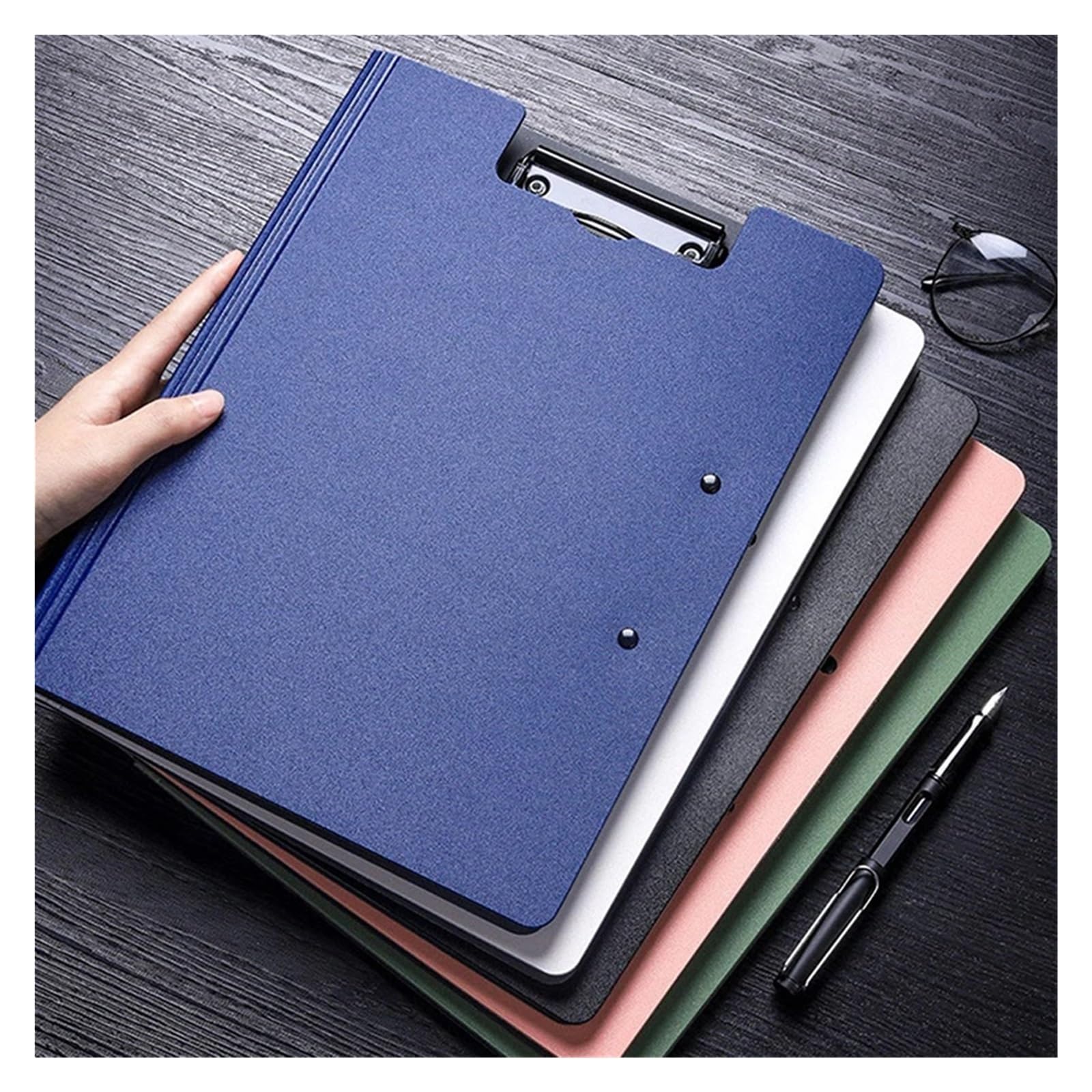 Klemmbretter 2PCS Zwischenablage A4 Dateiordner Zwischenablage Schreibblock Memo Clip Board Doppelclips Organizer Für Unternehmen(Black)