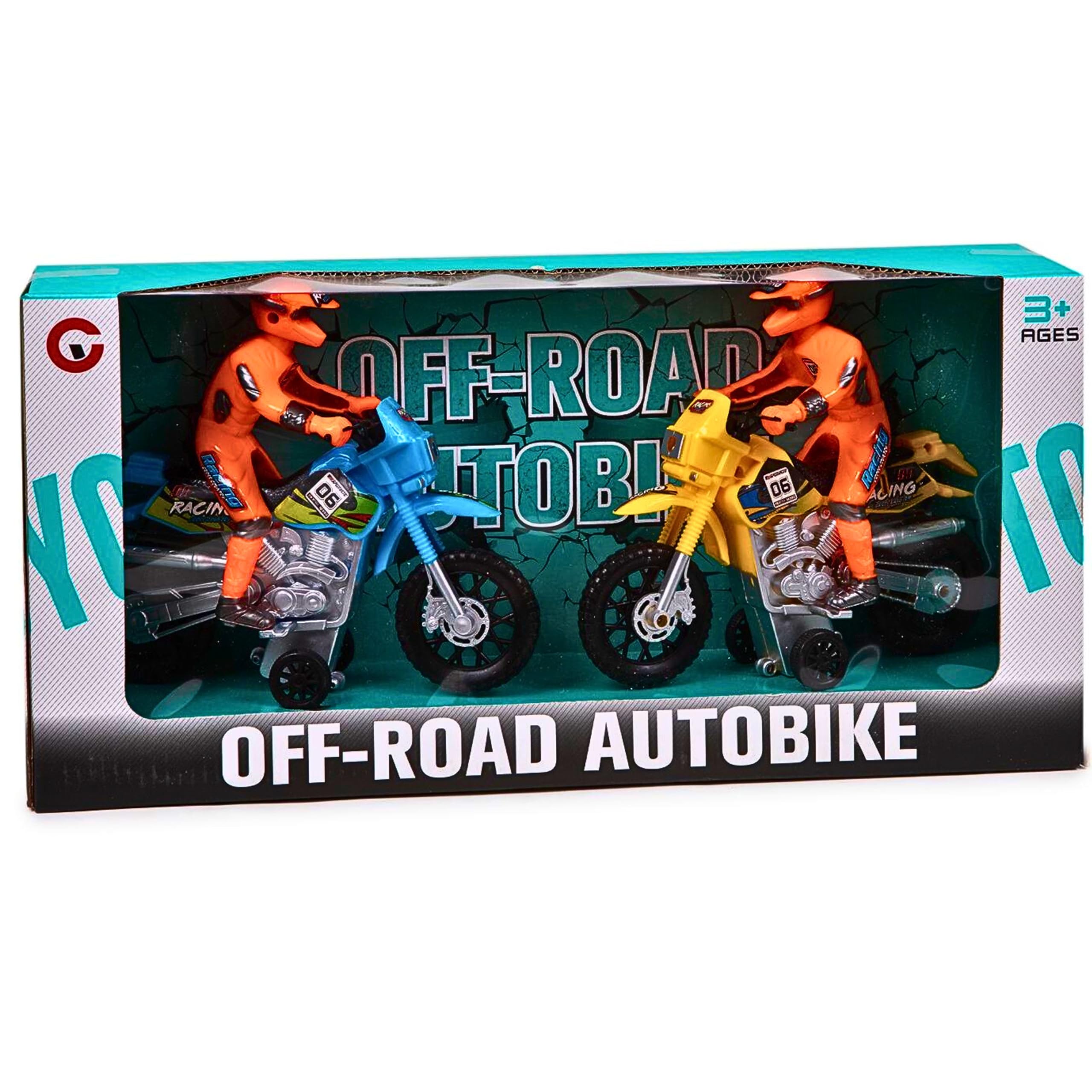 SGM 2 Pack Motorcycle Toy Bikes with Driver Figures | Friction Powered Motorbike Set for Kids | Durable Racing Toy Bikes for Boys & Girls | Pretend Play Vehicles for Age 3+