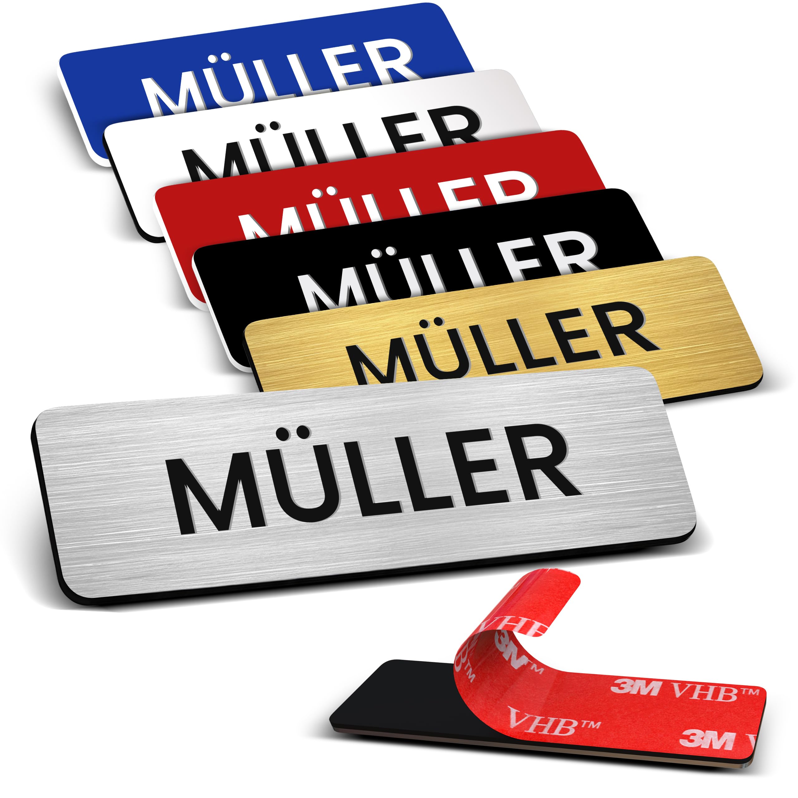 Meinearmbänder personalisiertes Türschild – selbstklebend und wetterfest – Namensschild für Klingel oder Briefkasten mit Gravur – Acrylschild