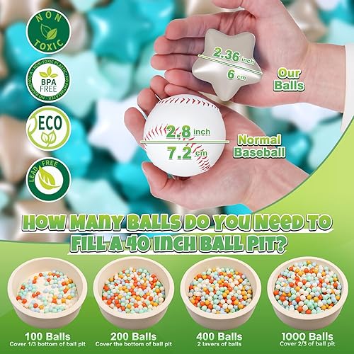 Miniatura 2 de GOGOSO Pelotas para Piscina de Pelotas para Niños Pequeños, Pelotas de Juego de Plástico para Bebés, Pelotas Suaves en Colores Pastel No Tóxicas Sin