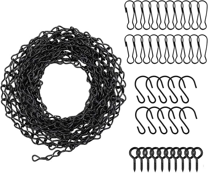 Lechansen Black Hanging Chains,196 Inches Hanging Basket Chains,Picture