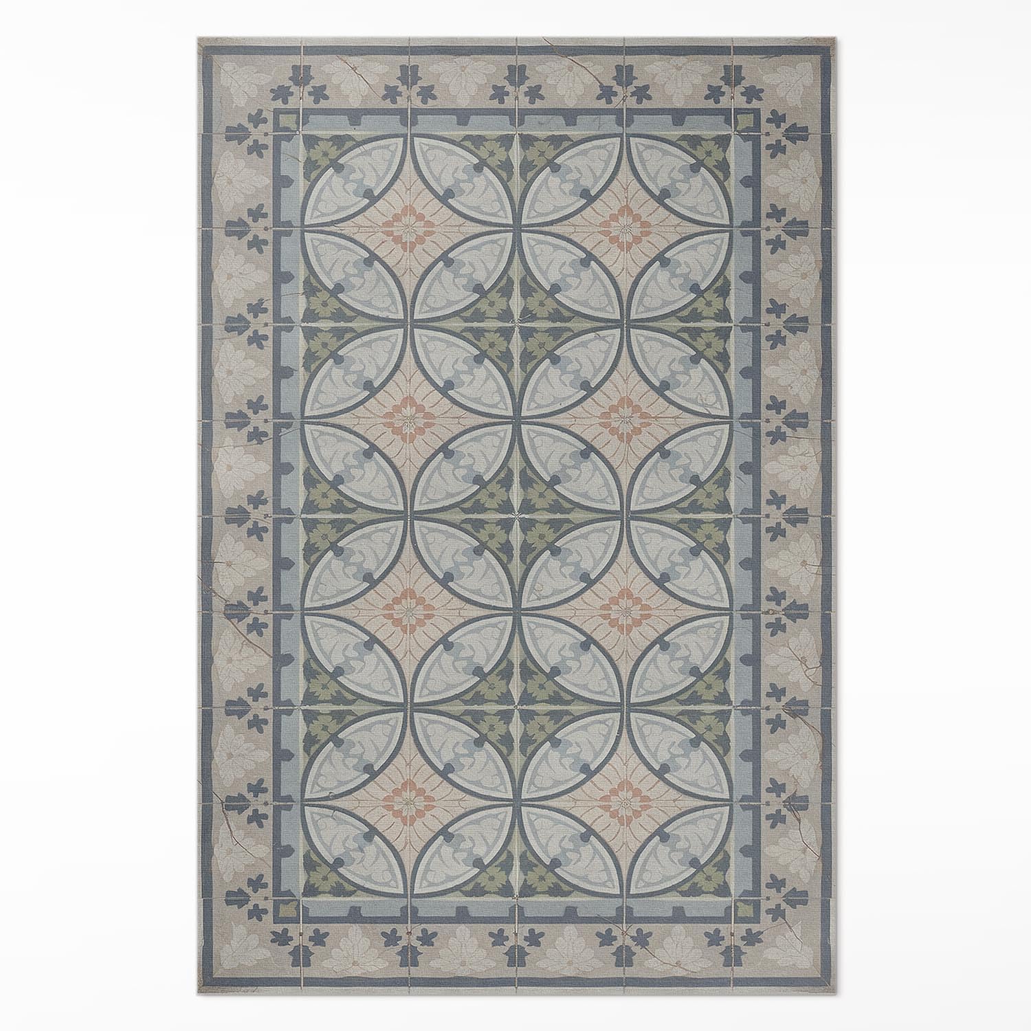 Tapis en vinyle 120x180 cm rectangle motif mosaïque céramique pour cuisine et salon Floorart