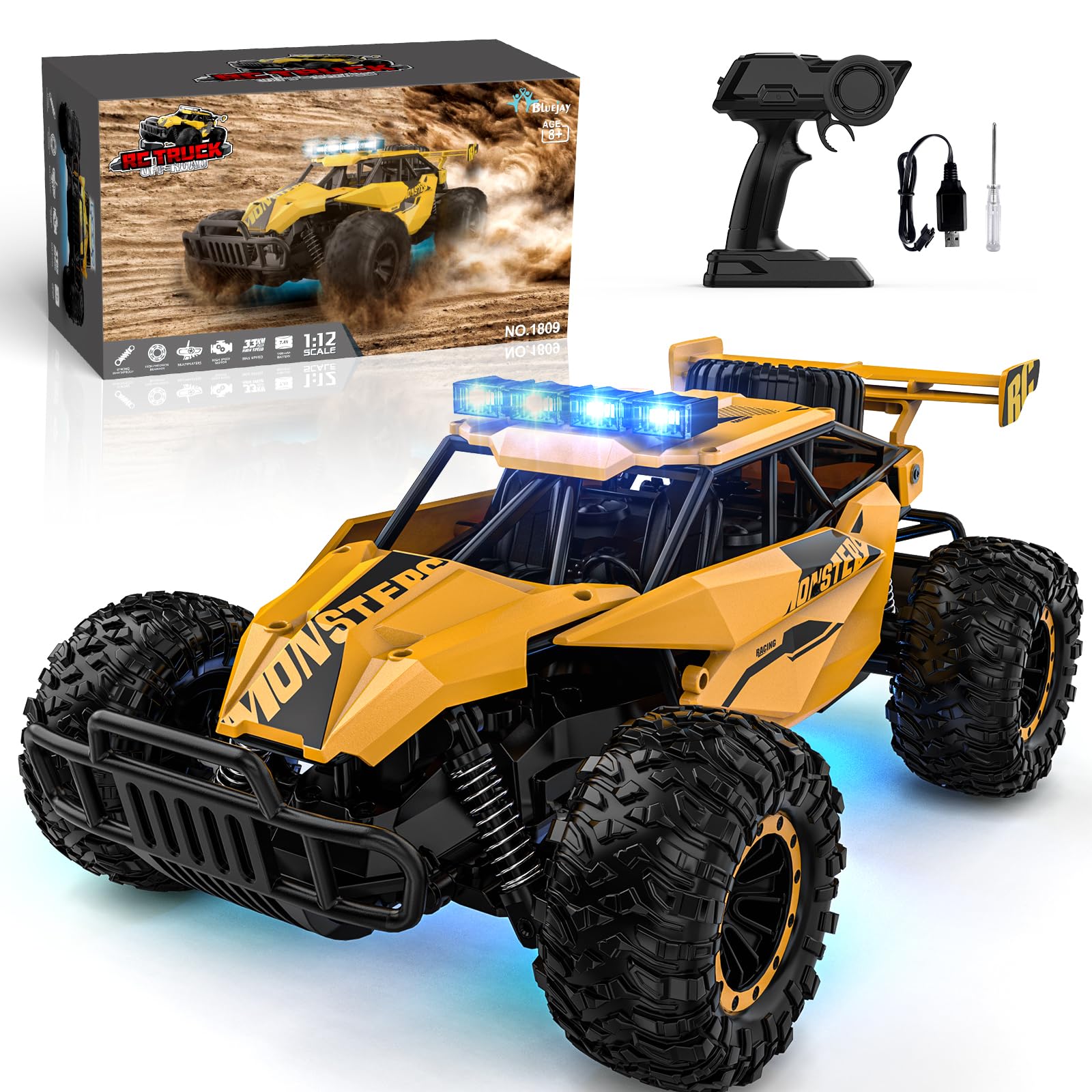 Amazon.com: BLUEJAY Remote Control Car for Boys, RC Cars, 1:12
