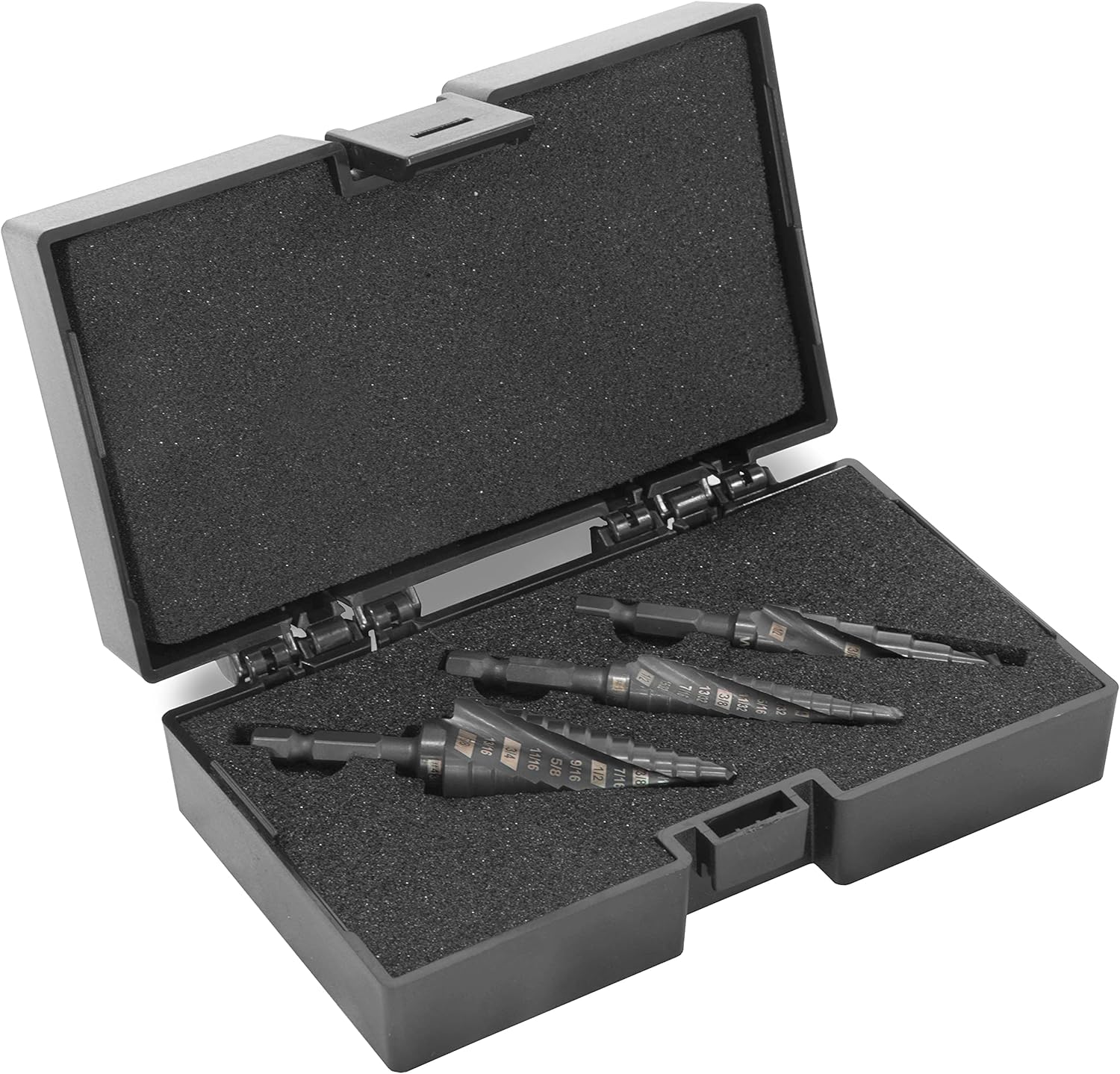 WEN DB124X 3-Piece Impact-Duty Titanium Step Drill Bit Set with #1, #2, and #4 Step Drill Bits