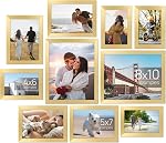 upsimples Picture Frames, 10 Pack Gallery Wall Frame Set with Two 8x10, Four 5x7, Four 4x6, Photo Frames for Wall Gallery Decor, Hanging or Tabletop Display, Clear Glass Front, Black