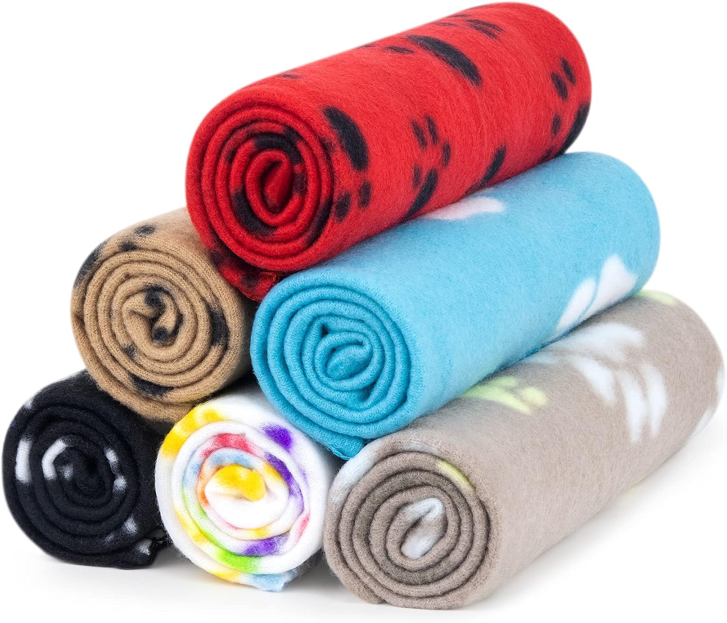 AK KYC 6 Pack Mixed Puppy Blanket Cushion Dog Cat Fleece