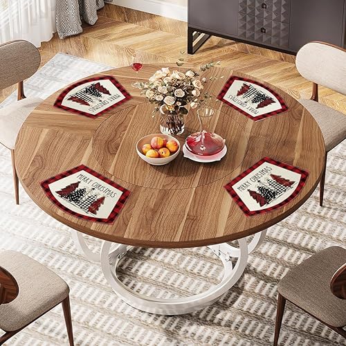 Miniatura 9 de Artoid Mode Waterclor Buffalo - Juego de 2 manteles individuales con diseño de árboles de Navidad, 12 x 18 pulgadas, manteles individuales de