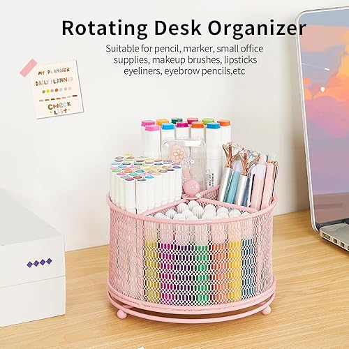 Miniatura 6 de Portalápices giratorio de 360 grados, organizadores de escritorio y accesorios de almacenamiento de suministros de arte, soporte para bolígrafos