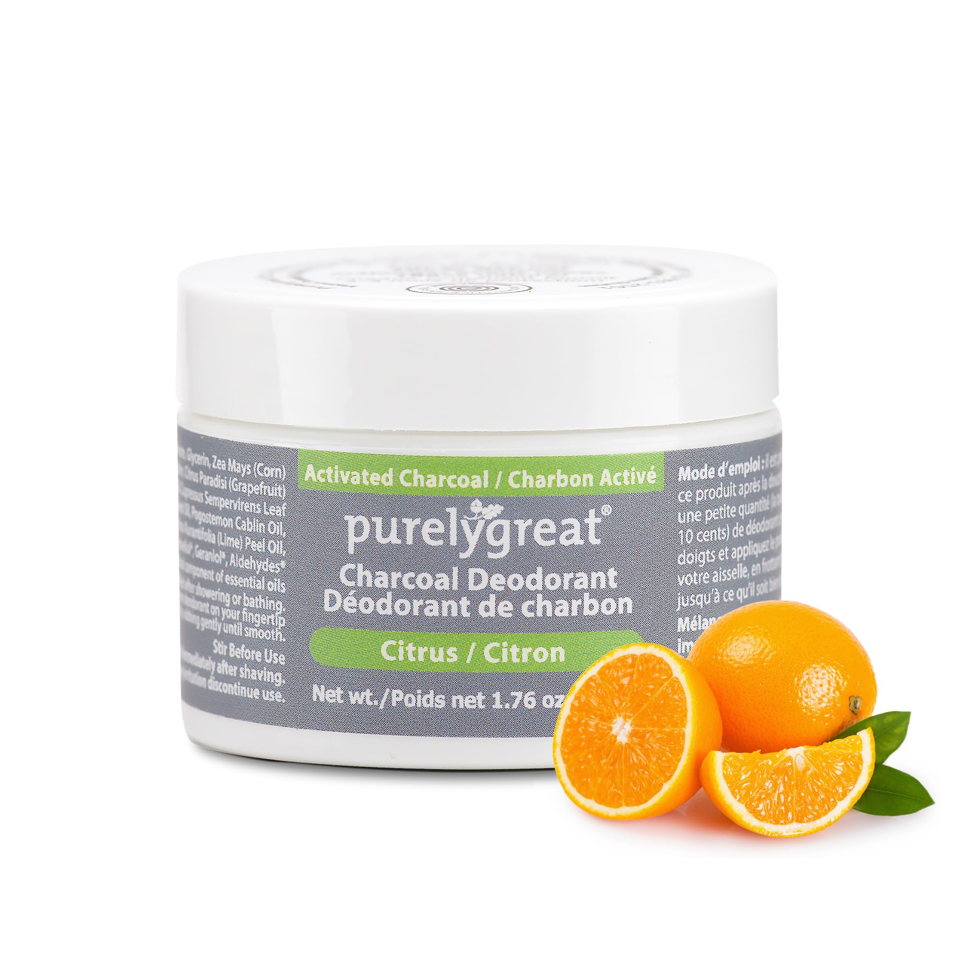 Natural Deodorant with Activated Charcoal | For Men & Women | Long-Lasting, EWG Verified, Vegan, Aluminum Free, Cruelty-Free, No Aluminum, No Parabens, BPA Free | Citrus Scent