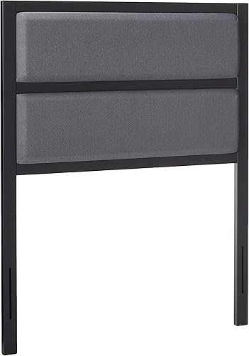 Zinus - Cabecera de metal tapizada color gris, Acero, gris