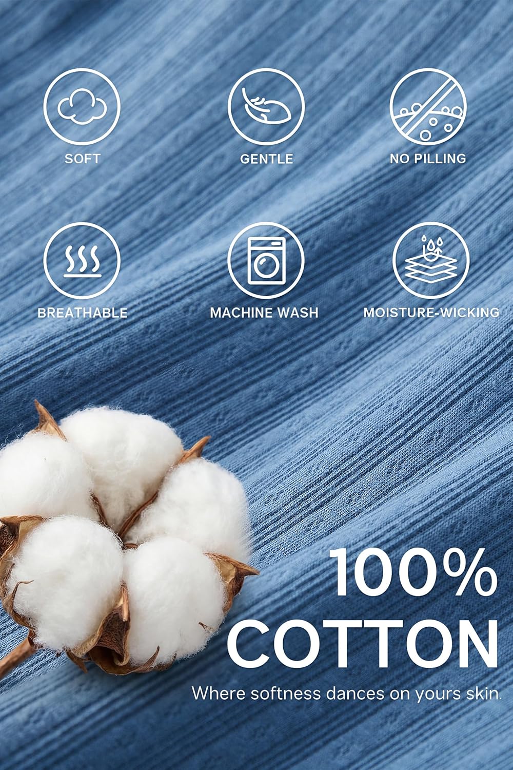 OUGES Women's 100% Cotton 2 Piece Maternity Nursing Pajama Sets Pregnancy Postpartum Loungewear with Pockets - Image 4