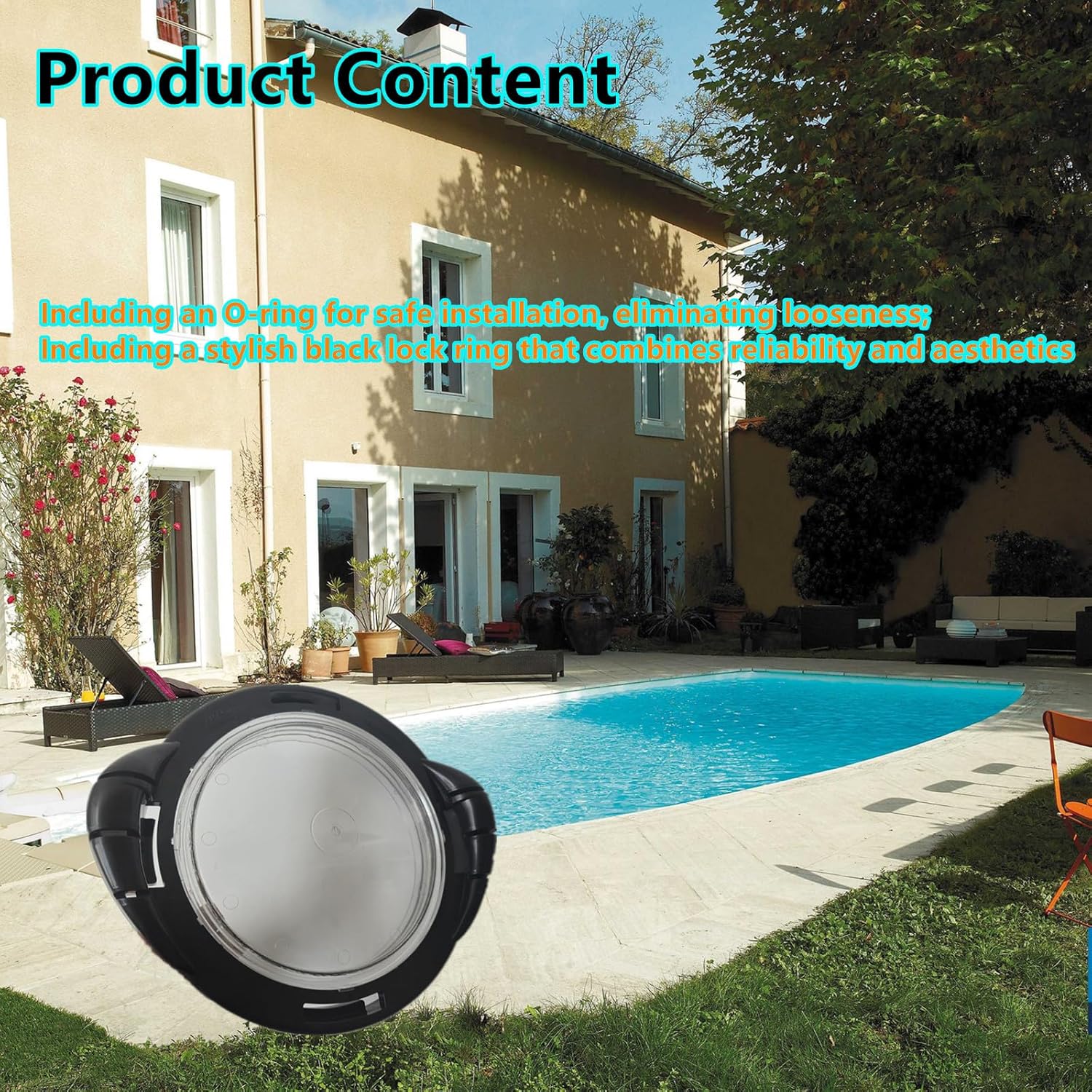 SPX4000DLT Strainer Cover Replacement for Hayward Northstar Pool Pump Lid, Includes Black Lock Ring, O-Ring and Transparent See Thru Strainer Cover, Black