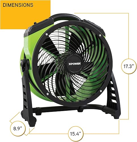 Miniatura 6 de XPOWER FC-250D - Ventilador de suelo de circulación de aire industrial de alta velocidad para toda la habitación, motor de corriente continua,