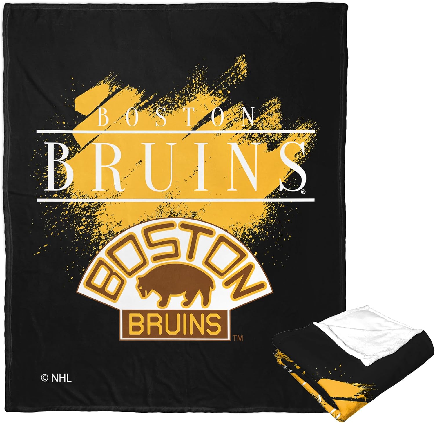 Northwest NHL Boston Bruins Silk Touch Throw Blanket, 50" x 60", Vintage Burst